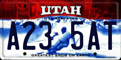 UT license plate A235AT