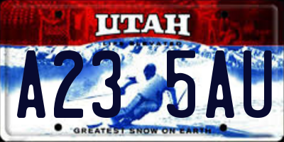UT license plate A235AU