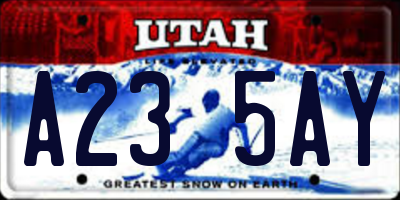 UT license plate A235AY