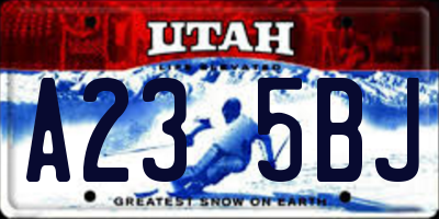 UT license plate A235BJ