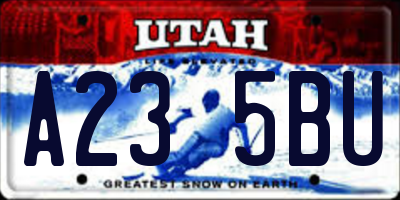 UT license plate A235BU