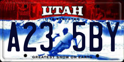 UT license plate A235BY