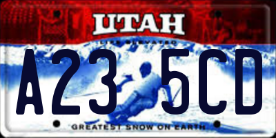 UT license plate A235CD