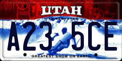 UT license plate A235CE