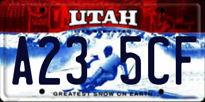UT license plate A235CF