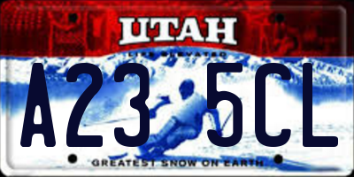 UT license plate A235CL