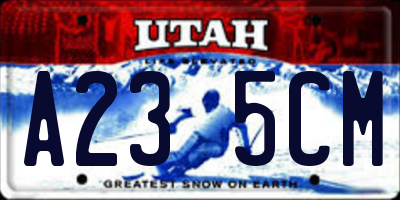 UT license plate A235CM