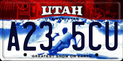 UT license plate A235CU