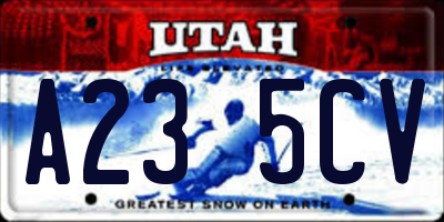 UT license plate A235CV