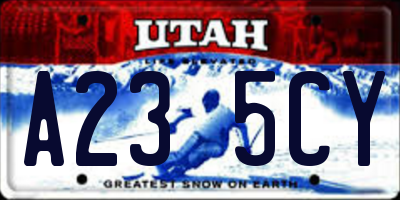 UT license plate A235CY