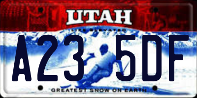UT license plate A235DF