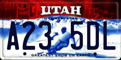 UT license plate A235DL