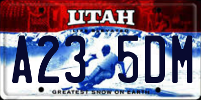 UT license plate A235DM