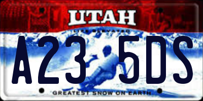 UT license plate A235DS