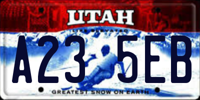 UT license plate A235EB