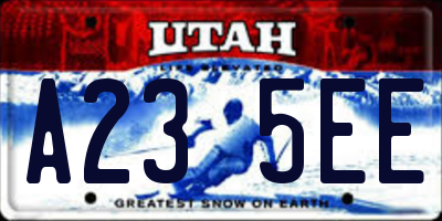 UT license plate A235EE