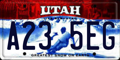UT license plate A235EG