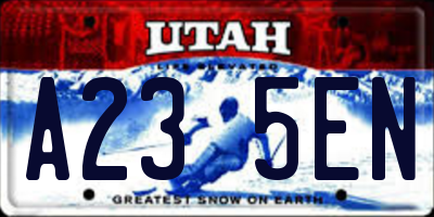 UT license plate A235EN