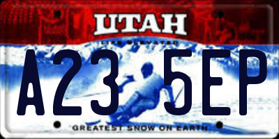 UT license plate A235EP