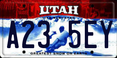 UT license plate A235EY