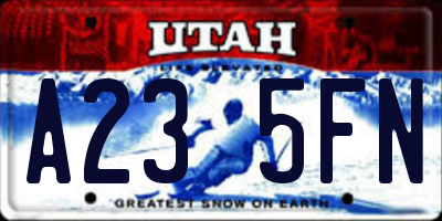 UT license plate A235FN