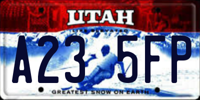 UT license plate A235FP