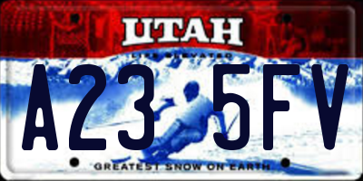 UT license plate A235FV