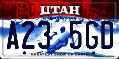 UT license plate A235GD