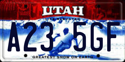 UT license plate A235GF