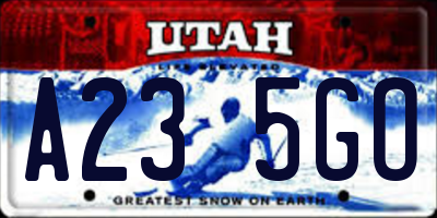 UT license plate A235GO