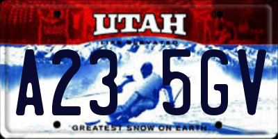 UT license plate A235GV