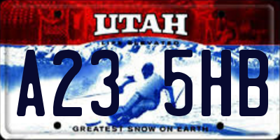 UT license plate A235HB