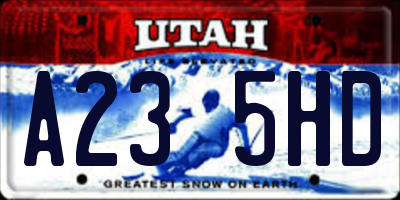 UT license plate A235HD