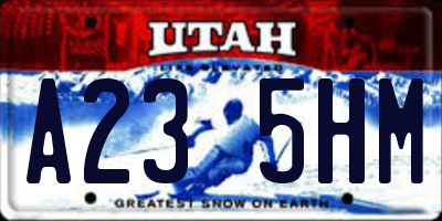 UT license plate A235HM