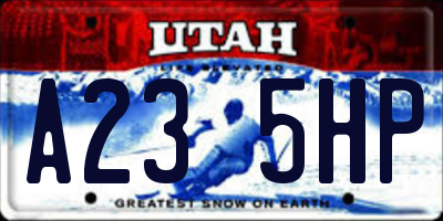 UT license plate A235HP