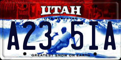 UT license plate A235IA