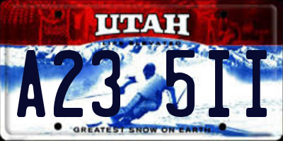 UT license plate A235II