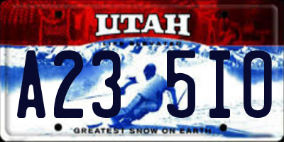 UT license plate A235IO