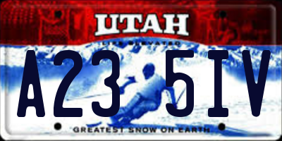 UT license plate A235IV