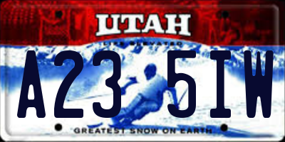 UT license plate A235IW