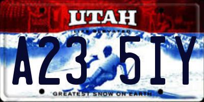 UT license plate A235IY