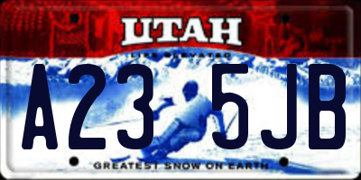 UT license plate A235JB