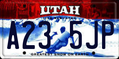 UT license plate A235JP