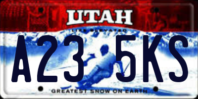UT license plate A235KS