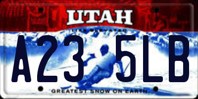 UT license plate A235LB