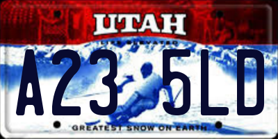 UT license plate A235LD