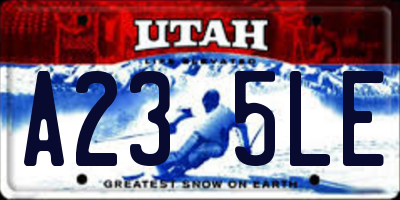 UT license plate A235LE