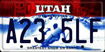 UT license plate A235LF