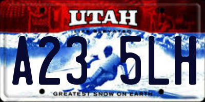 UT license plate A235LH