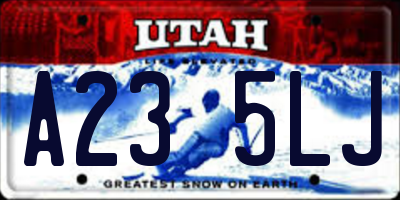 UT license plate A235LJ